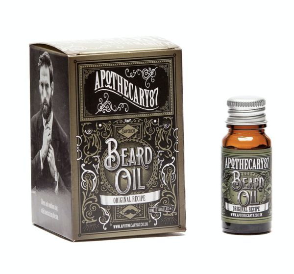 Doosje en flacon van de 10 ml Apothecary87 Original Recipe Baardolie B4men