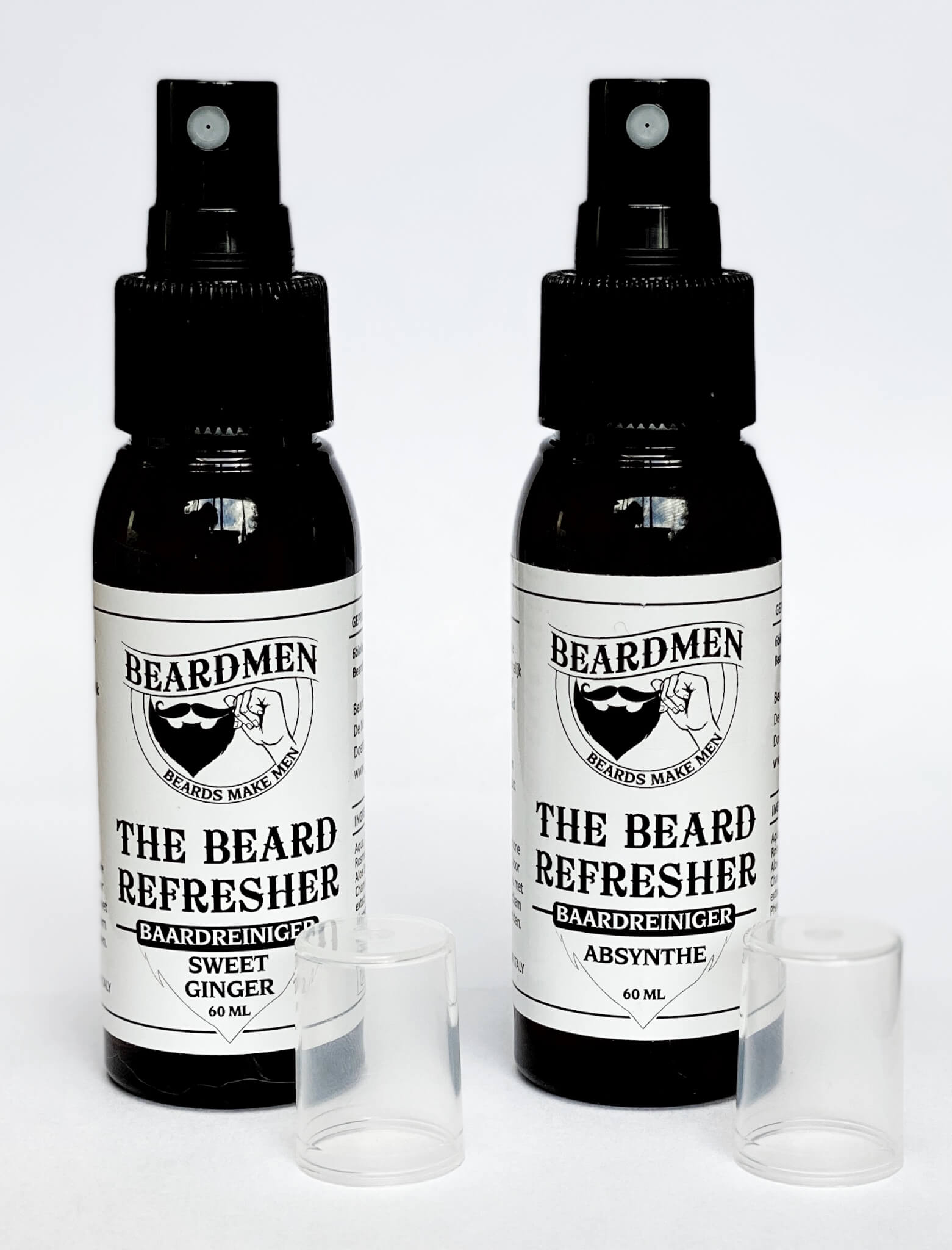 The Beard Refresher / baardreiniger van Beardmen B4men Webshop Flacon van beide geuren